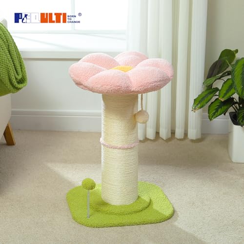 Flower Cat Scratching Post (Thick Post / Pink FLower)