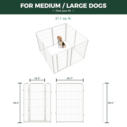 Homeplus Indoor Dog Playpen with Fence (White / 40"H)