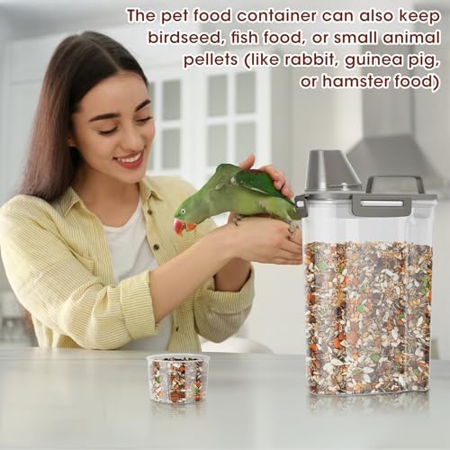 Small Dog Cat Food Storage Containers 2 Pack (Dark Grey -2Pcs 3Qt)