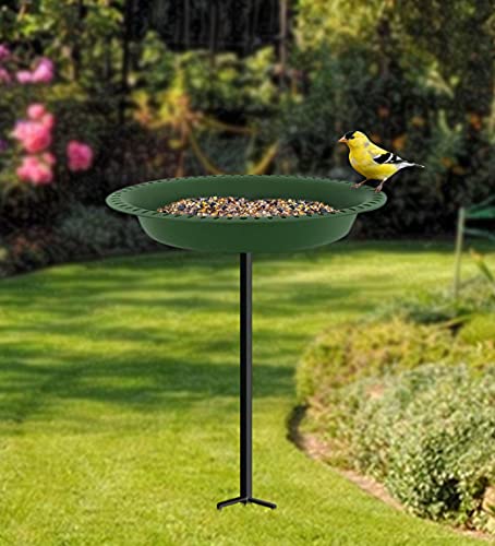 28 inch Lightweight Birdbaths Antique Decoration Detachable Birdfeeder & Bird Bath for Outdoor Garden (¾ gal / Green)