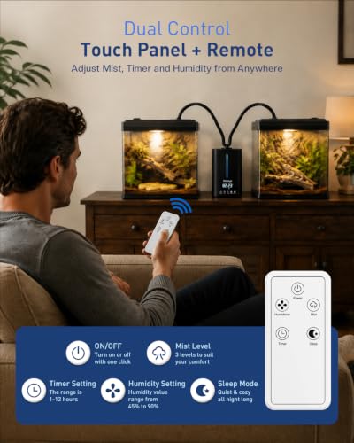 1.32 Gal 5L Reptile Fogger Humidifier with Dual Hose