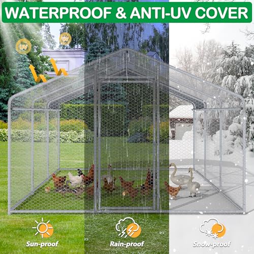 Large Metal Chicken Coop (227.0"L x 107.5"W x 77.0"H)