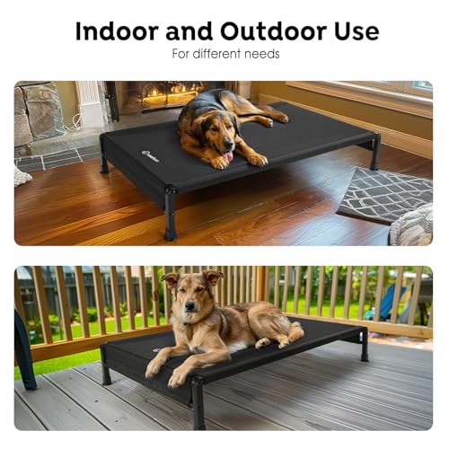 Cooling Outdoor Dog Bed (Black - Hem / 41.0"L x 27.0"W x 8.0"Th)