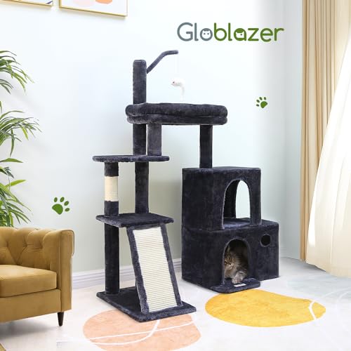 Maine Coon Cat Tower for Indoor Adult Cats (Dark Grey / 50 inch)