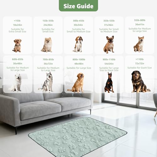 Washable Pee Pads for Dogs (Green Dog Element / 36"x48"(Pack of 2))