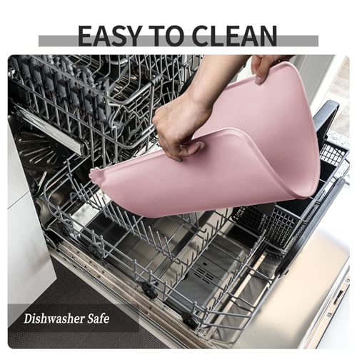 Silicone Pet Feeding Mat (Misty Rose / 24" x 16")