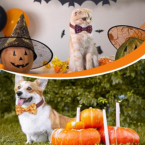 50 Pcs Halloween Dog Bow Ties Bulk (Halloween)