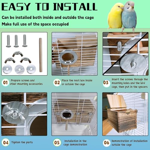 Parakeet Nesting Box (L: 11.4*5.9*5.9inch)