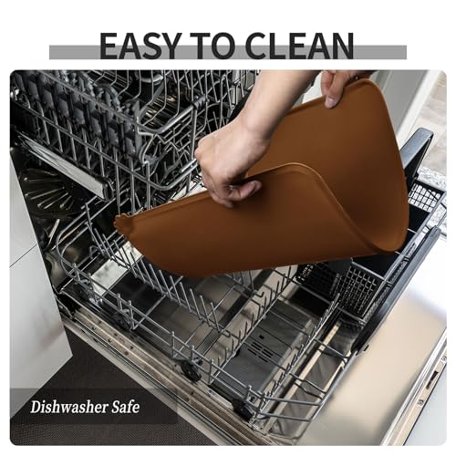 Silicone Pet Feeding Mat (Brown / 28" x 18")