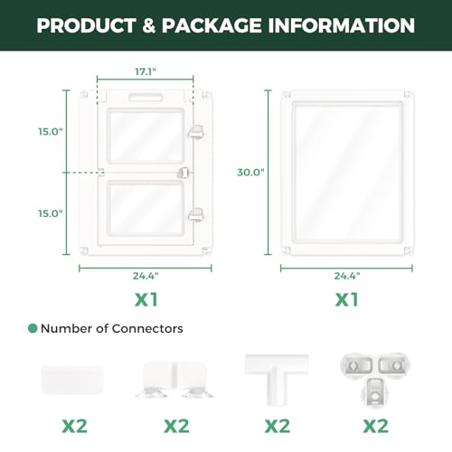 Add On Whelping Gate & Panel for AuraSpace Acrylic Indoor Dog Playpen (White / 30"H)