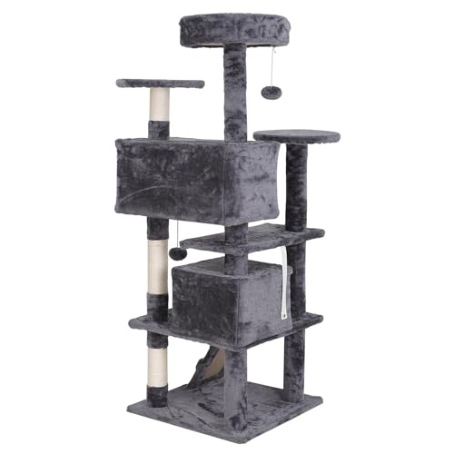 54 inch Cat Tree with Sisal (Grey)