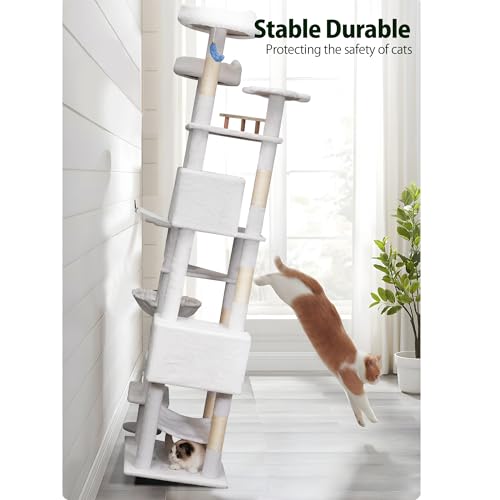 79in Large White Cat Tree (White)
