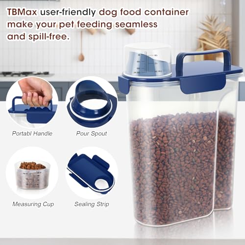 Large Cat Food Storage Container (Dark Blue / 6 Qt)