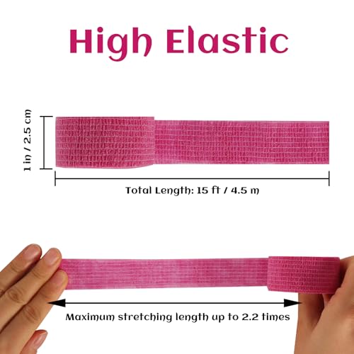 24 Rolls Elastic Self Adhesive Bandage Wrap 1 Inch (1 Inch-24 Count Color)