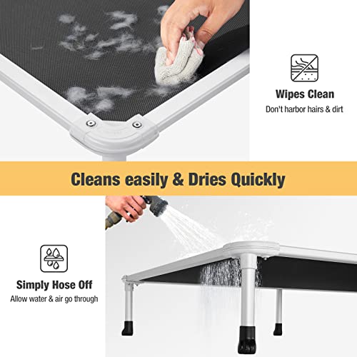Chew Proof Elevated Dog Bed (Black / 49.0"L x 33.0"W x 9.0"Th)