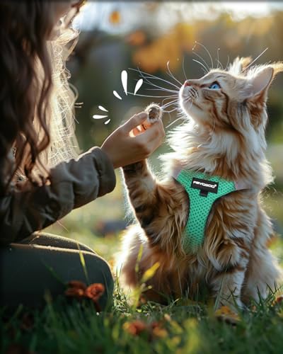 Cat Harness & Leash Set (Green / XXL(Chest 16-18"))