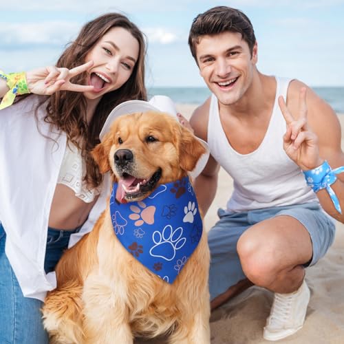 50 Pcs Paw Print Dog Bandanas Bulk for Party (Paw Pattern / 25.6 x 17.7 x 17.7 Inch)
