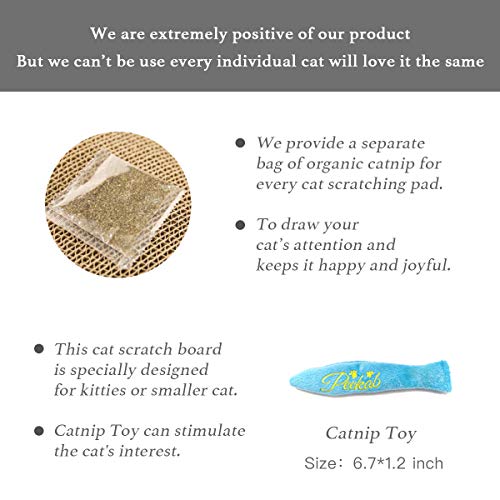 Cat Scratcher Cardboard Reversible Cat Scratch pad Kitty Corrugated Scratching Board Bed Catnip Included (M)