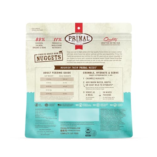 Primal Freeze Dried Raw Cat Food Nuggets (14 Ounce (Pack of 1))
