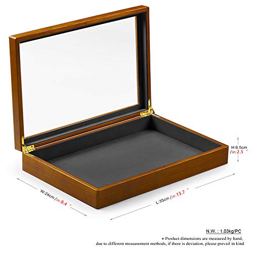 Solid Wooden Jewelry Box Large Vintage Organizer Display Tray (Grey Flat Box)