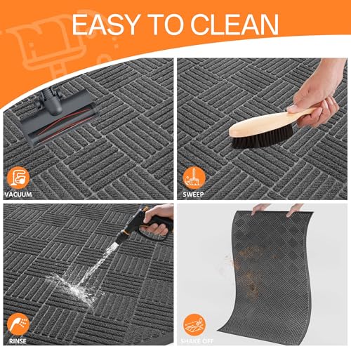 Indoor Outdoor Door Mat (Grey Diamond / 2' x 6' (Rectangular))