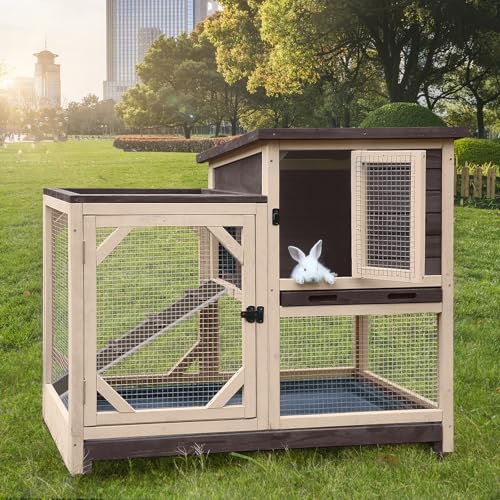 2 Story Rabbit Hutch with Chew