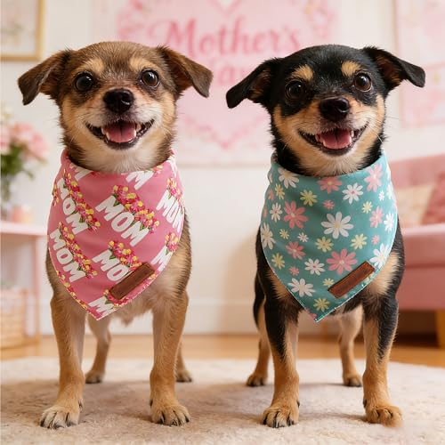 Mothers Day Dog Bandanas 2 Pack (Mothers Day / Large)