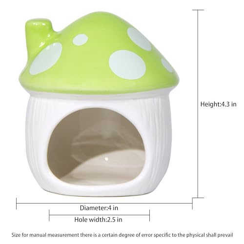 Ceramic Hide Hamster Hideout Small Pets Habitat House Accessories (Green)