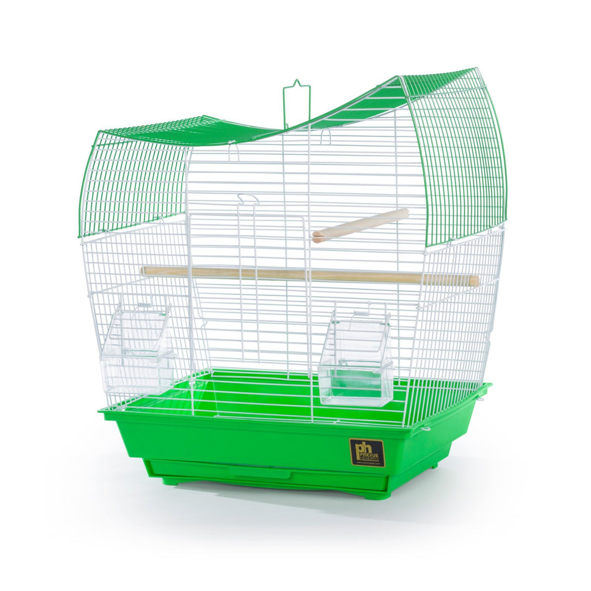 South Beach Wave Top Bird Cage Minimal Assembly (Lime Green / 10.4"L x 0.4"W x 17.6"H)