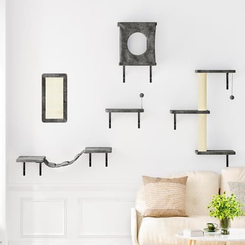 Cat Wall Shelves Set (Dark Grey)