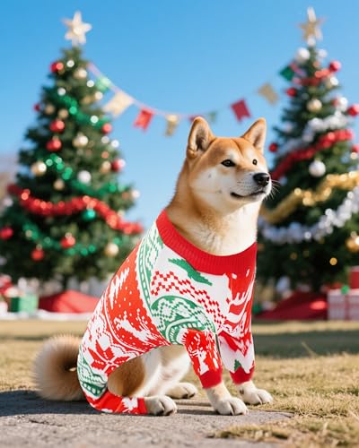 4 Pack Christmas Fleece Dog Pajamas Warm for Large Dogs (X-Large)