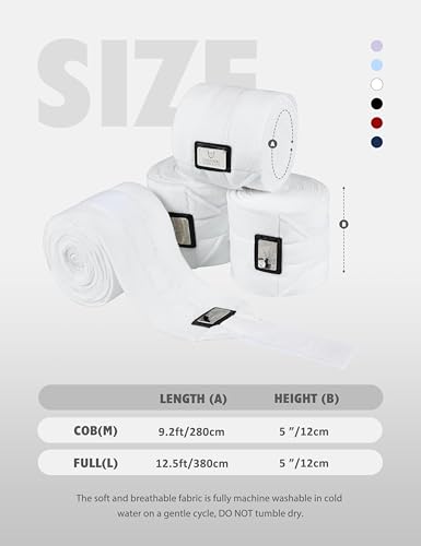 4 Pack Horse Polo Wraps (L / White)