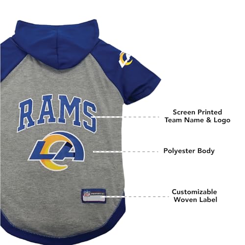 NFL Los Angeles RAMS Hoodie for Dogs & Cats (Large / Los Angeles Rams)