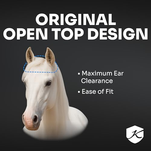 Kensington Signature Fly Mask with Removable Nose (L (Average Horse) / 121-Deluxe Black)
