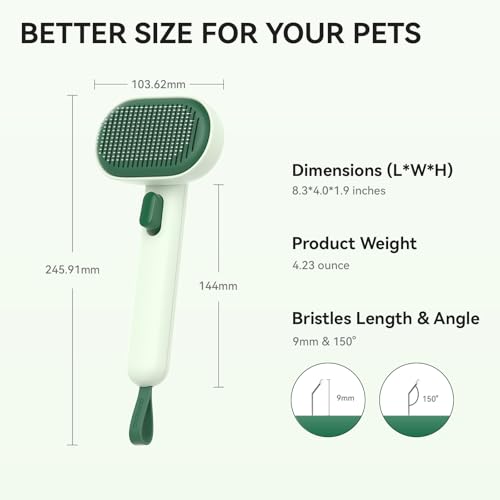 Cat Brush for Shedding (Forest Green)