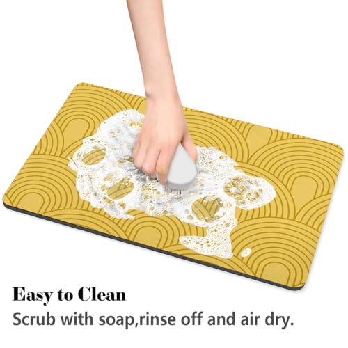Dog Food Mats for Floors Absorbent (L(17"×30") / 01-Yellow)
