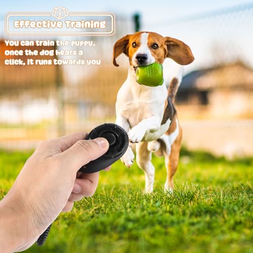 18 Pcs Dog Training Clicker with Wrist Strap for Pets (Black)