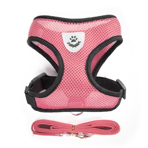 Pink Cat Harness and Leash Set (pink / M:(Neck:11.81" chest:14.56"-18.50"))