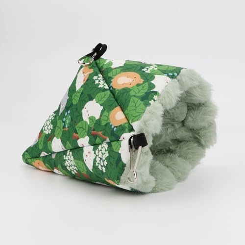 Bird Nest House Winter Warm Hanging Hammock Bird Bed Snuggle Hut for Parakeets Budgies Caique Conures Cockatiels (Small / Green)
