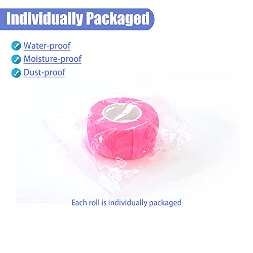 9 Pack 1" x 5 Yards Self Adhesive Bandage Wrap Self Stick Wrap for Ankle (1 Inch / Pink)