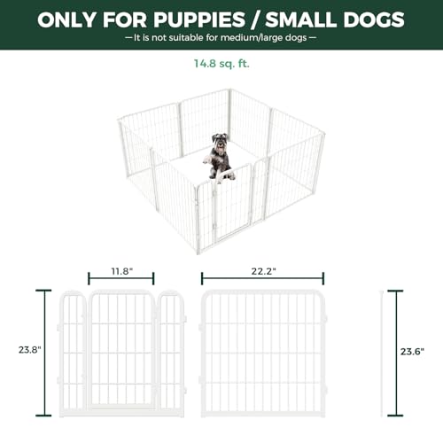 Homeplus Indoor Dog Playpen with Camera Mount (White / 24"H)