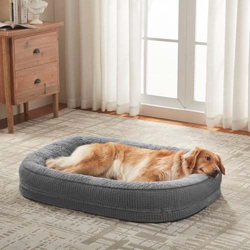 Orthopedic Dog Bed for Medium Dogs (Grey / 28"l X 23"w X 6.5"th)