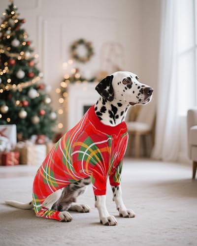4 Pack Plaid Fleece Dog Pajamas Warm for Extra Large Dogs (XX-Large)