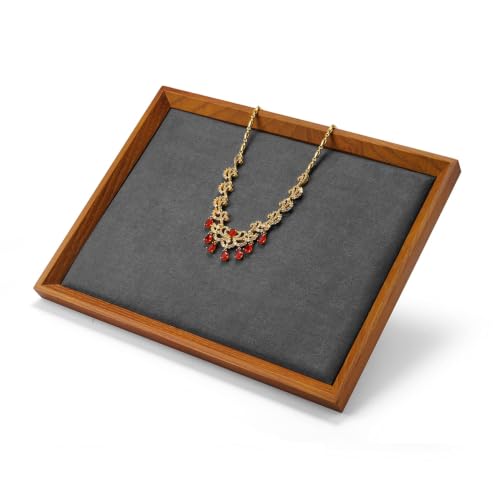 Wood Jewelry Tray (Gray / 11.8" x 9.1" x 0.7")
