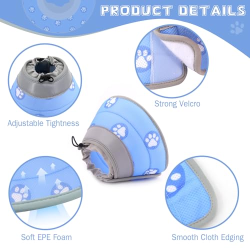 Cat Cone Collar Soft Elizabethan Collar for Surgery Recovery (Blue / S (Neck 5"-7"))
