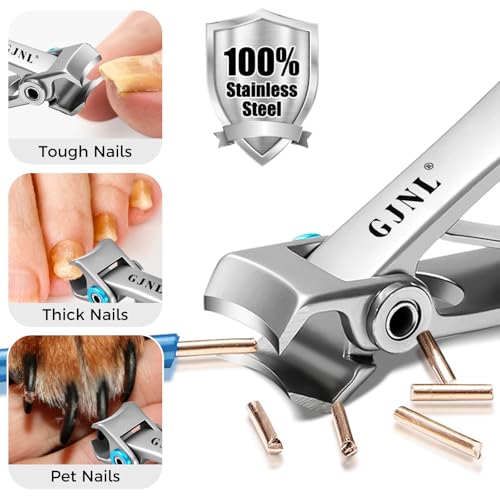 Toenail Clippers for Thick Toenails for Seniors 4PCS (Sliver Wide & Black Angled)