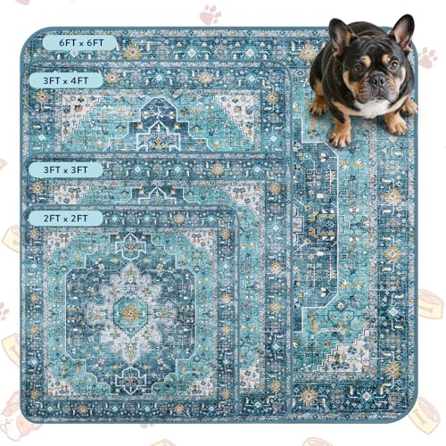 Reusable Washable Puppy Pads (Blue / 3FT x 4FT (Pack of 2))