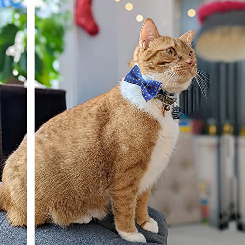 Dog Bow Tie 50 Pcs Adjustable Elastic Rubber Band Double Layer Bow Ties for Small Medium Large Dogs & Big Cats Pet Collar Charms Accessories Bowties for Birthday Wedding Parties (Medium)