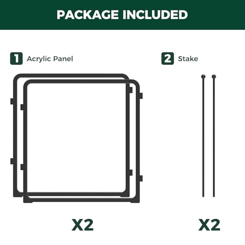 2 Add on Acrylic Panels for AuraSpace Pro Dog Playpen (Black / 24"H)