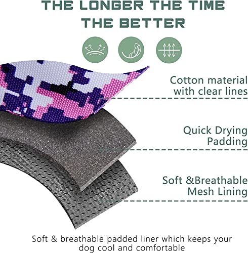 Tactical Dog Harness for Small Dogs No Pull (Purple Camo / XS(Neck:11-12.5", Chest:14-20"))